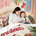 thumbnail image 4 of Manfei Happy Xmas Queen Comforter Set,Snowy Christmas Animal Cow Comforter Sets Queen,Xmas Reversible,3-Piece,1 Comforter and 2 Pillowcases, 4 of 7