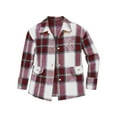thumbnail image 4 of Baberdicy Women's Flannel Shacket, Thickened Plaid Long Sleeve Shirt Jacket for Casual Style , Plaid Flannel Shacket, Fleece-Lined Fall Shirt, Casual Outdoorshirt Red S, 4 of 4
