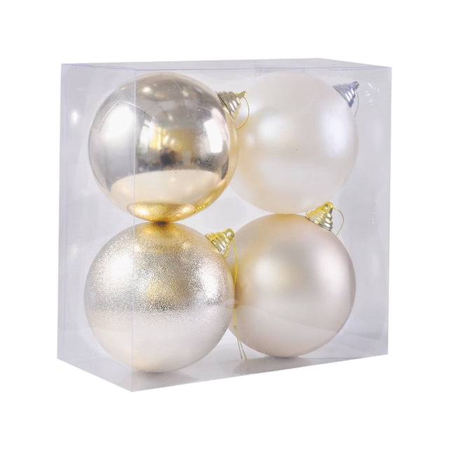 Eoozwa Christmas Ornaments Balls 4.7" Christmas Decorations Xmas Tree Shatterproof Christmas Ball Ornaments with Hanging Loop for Wedding Holiday Halloween Party Indoor Outdoor Decor 4 Pcs