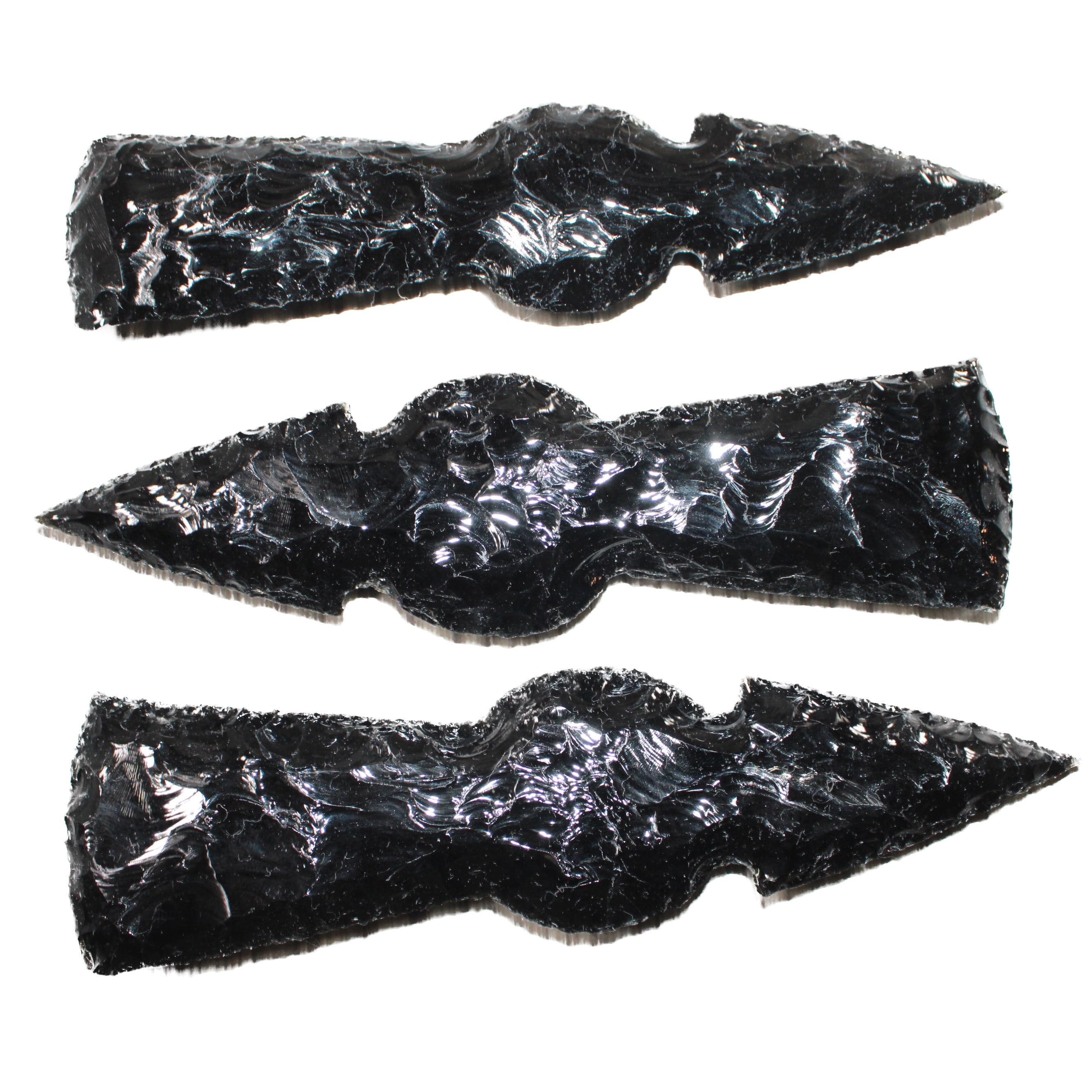 3 Obsidian Ornamental Tomahawk Heads  #3463    Axe Hatchet Ax