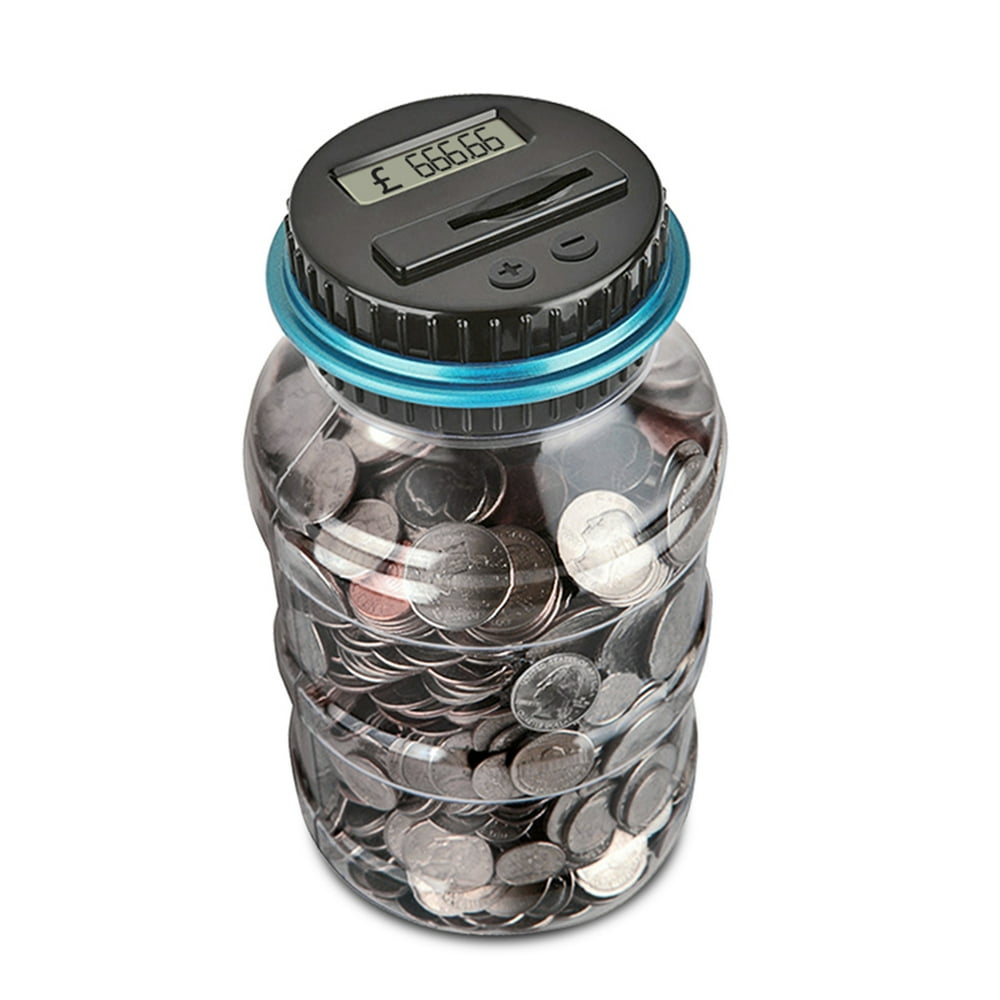 HEMOTON Digital Coin Bank Savings Jar Automatic Coin Counter Piggy Bank
