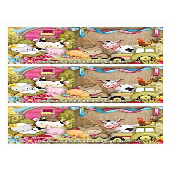 Edible Icing Image Cake Border Strips & Cake Toppers, by TNCT (3 Count)