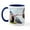 White/Navy Inside, variant on CafePress - Creation Of The Schipperke Mug - 11 oz Ceramic Mug - Novelty Coffee Tea Cup