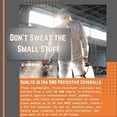 thumbnail image 5 of SunLite Ultra SMS Protective Hazmat Suit, Open Wrists and Ankles, 25 Case, White (3X), 5 of 6
