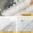 thumbnail image 4 of Vintage Sage Green Orange No Hook Shower Curtain with Snap in Liner, Modern Abstract Art Double-Layer Waterproof Fabric Shower Curtains for Bathroom Hotel Bathtub, Mesh Top 66"x72", 4 of 9
