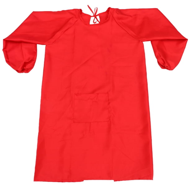 EeaseMX Delantal de manga larga para pintar, protector de ropa para niños (rojo, XXL)
