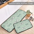 thumbnail image 5 of 2-Piece Kitchen Rugs Set Non-Slip Mats Carpet Floor for Kitchen, Bathroom (19.7"x27.6" & 19.7"x47.2") Green and Mint Bows, 5 of 7
