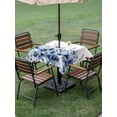 thumbnail image 4 of Outdoor Tablecloth with Umbrella Hole for Patio/Picnic/Party/Camping, Blue Blooms Floral Waterproof Table Cloth Square Cover Washable, Farmhouse Spring Flowers Botanical (54"x 54"), 4 of 8