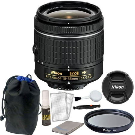 Nikon 18-55mm f/3.5 - 5.6G VR AF-P DX Nikkor Lens + 55mm