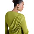 thumbnail image 3 of ELOQUII Women's Plus Size Draped Tie-Waist Top, 3 of 5