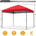 thumbnail image 6 of ABCCANOPY 12 Ft x 12 Ft Easy Pop up Outdoor Canopy Tent,Red, 6 of 8