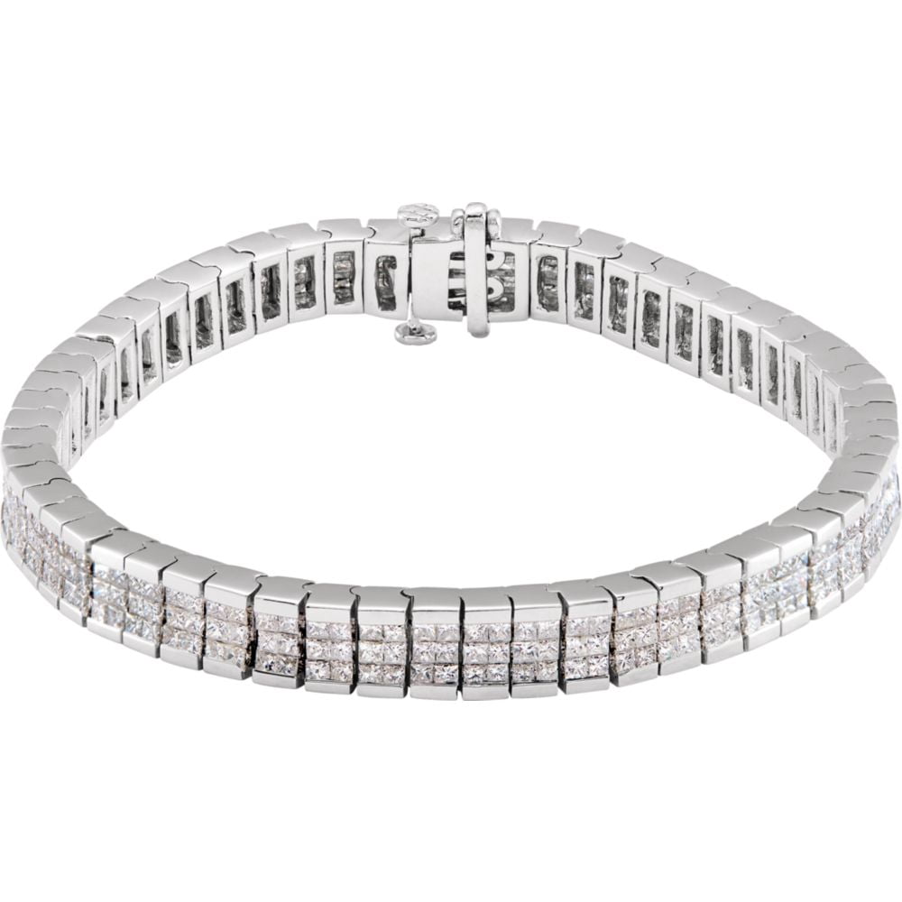 JewelryWeb - 14k White Gold Diamond Bracelet 8 3/8ct Jewelry Gifts for ...