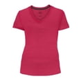 thumbnail image 1 of Playera Fruit Of The Loom para Mujer, Cuello V Manga Corta Jaspe Rosa Talla CH, 1 of 4