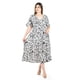 thumbnail image 1 of Vestido midi estampado Roman Fashion /Tallas Extras, 4285 (Blanco /Negro) negro 42, 1 of 6