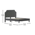 thumbnail image 5 of BizChair Queen Size Arched Tufted Upholstered Platform Bed in Dark Gray Fabric, 5 of 10
