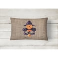 thumbnail image 2 of Halloween Pumpkin Bat Fleur de lis Decorative Canvas Fabric Pillow, 2 of 3