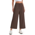 thumbnail image 2 of MOSHU Womens Capri Pants Summer Wide Leg Pants for Women Drawstring Casual Palazzo Trousers with Pockets, 2 of 9