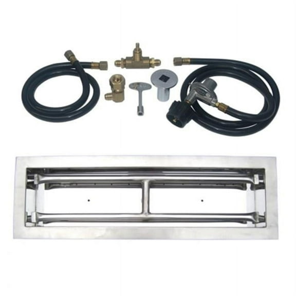 Tretco OB4SS-BK1-18-LP 18 in. Stainless Steel Drop-In Rectangular Burner Kit, Liquid Propane