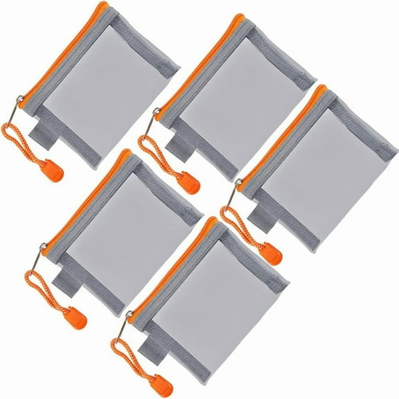 5Pcs 3 x 4.5 Inch Mesh Zipper Pouch Bags Mini Mesh Cosmetic Pouch Nylon Portable Makeup Toiletry Bag Organizer Key Card Holder