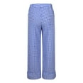 thumbnail image 4 of Felirenzacia Women's Plaid Comfy Cotton Pajama Pants, Loose Lightweight Tartan Elastic Waist Checkered Lounge Wear Pants, Blue,L, 4 of 7