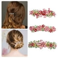 thumbnail image 3 of Hair Barrettes Hair Accessories for Women Hair Clips Sparkly Glitter Rhinestones Hairpin 3 Pcs Pink, 3 of 7