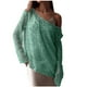 thumbnail image 3 of Tops de otoño para mujer,Blusa de mujer de color liso, manga larga, cuello redondo, estilo jersey, camisa informal de poliéster, cómoda para uso diario, sopatenor, 3 of 6