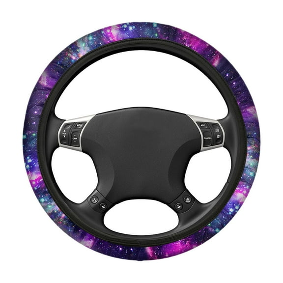 WIRESTER Neoprene Waterproof Steering Wheel Cover Fit for Cars, SUVs, Trucks - Purple Nebula Galaxy