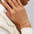 thumbnail image 2 of Trendy Gold Chain Ring Unique Finger Jewelry Stylish Hand Accessory Gifts for Women, 2 of 5