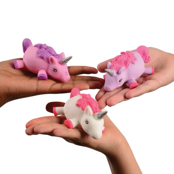 Magical Light Up Squishy Unicorn 3.75" LED Toy, White Pink Purple, 3