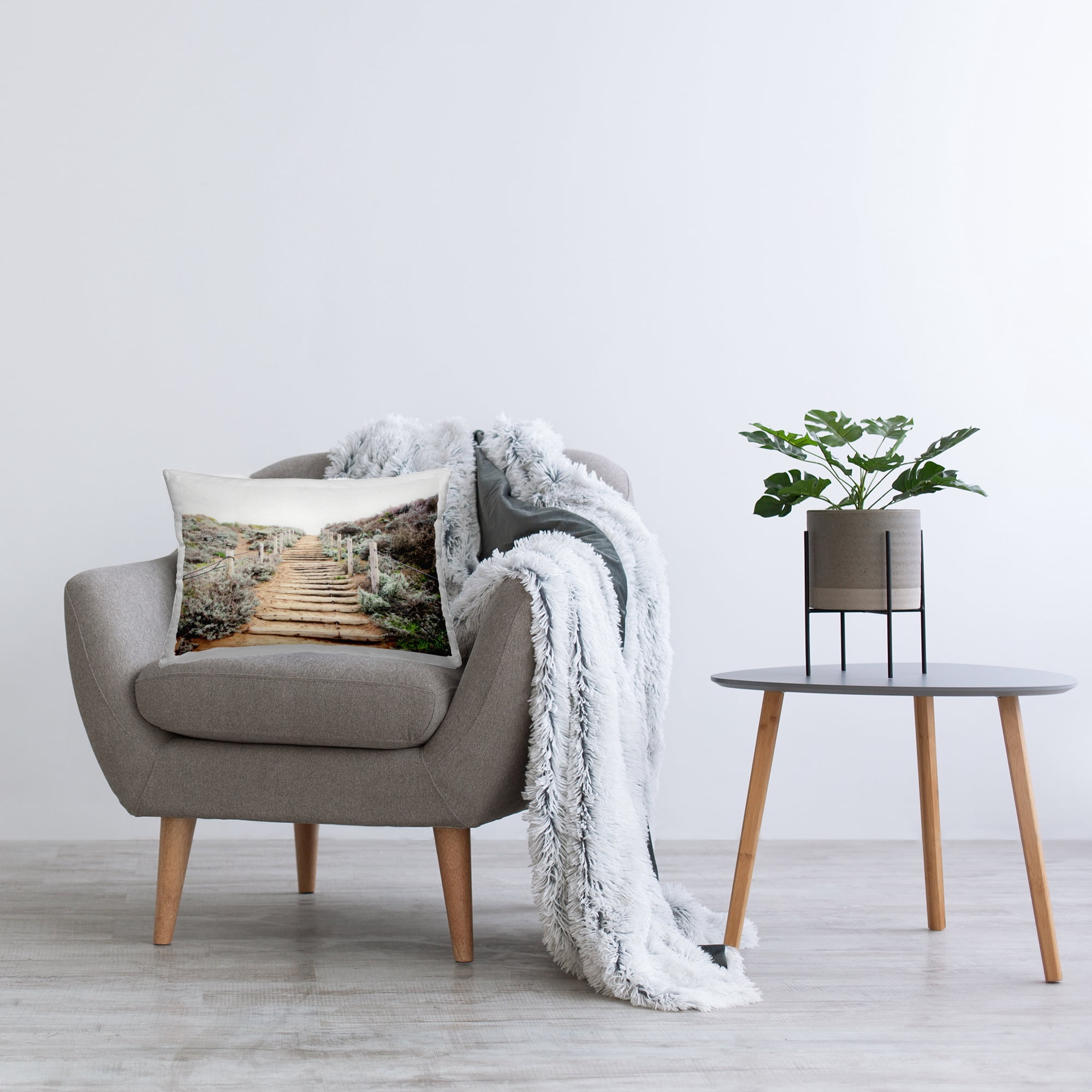 Stupell Industries Wooden Stairway to Heaven Decorative Printed Throw Pillow, design by Leah Noel Art