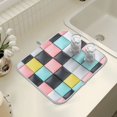 thumbnail image 4 of Yayeee Dish Drying Mat for Kitchen Counter 16" x 18" Microfiber Super Absorbent Coffee Decorative Pad, Gray Checkered Pattern, 4 of 9