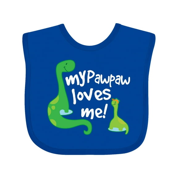 Inktastic My Pawpaw Grandpa Loves Me Dinosaur Boys Baby Bib