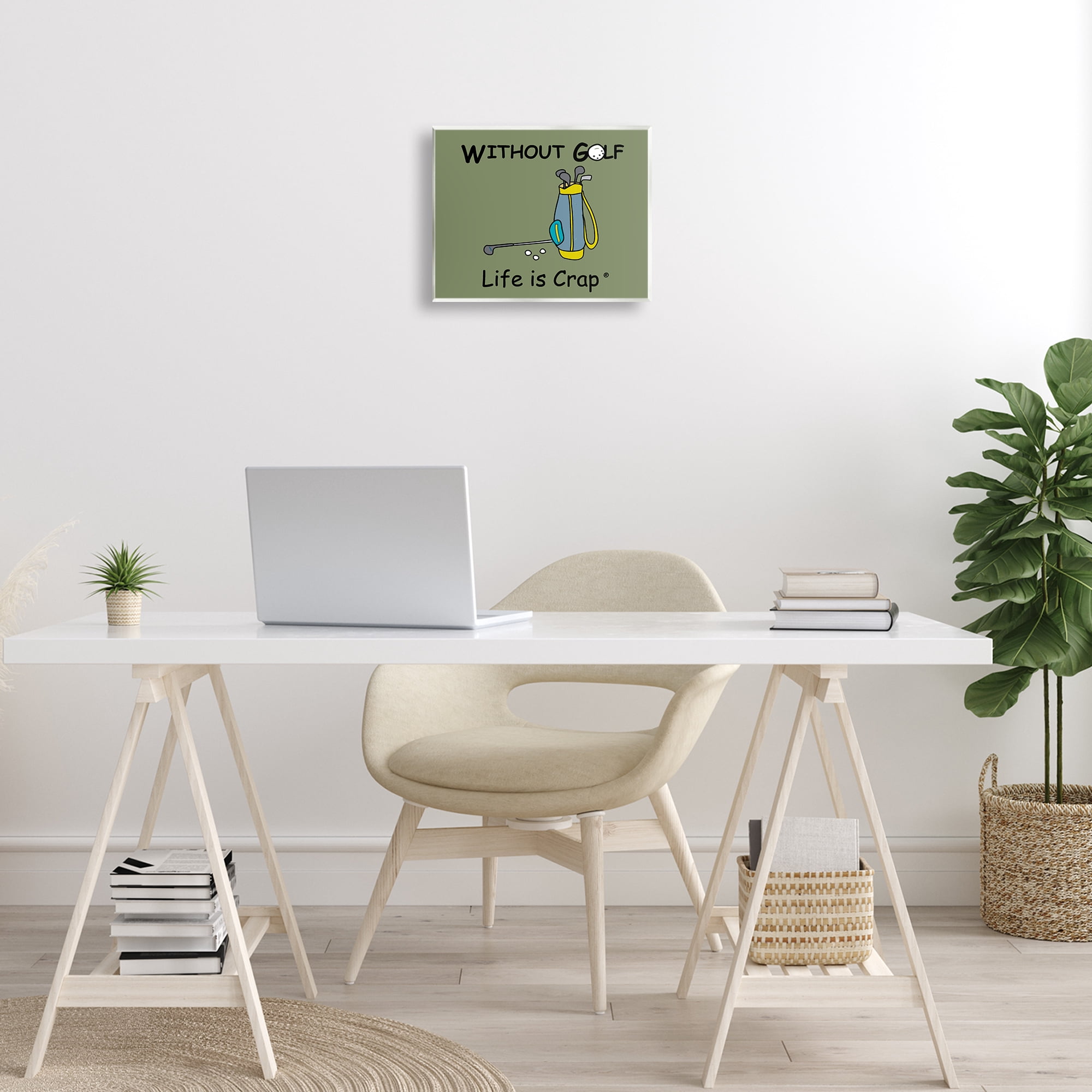 Stupell Industries Life Crap Without Golf Novelty & Humor Painting Unframed Art Print Wall Art, 14 x 11