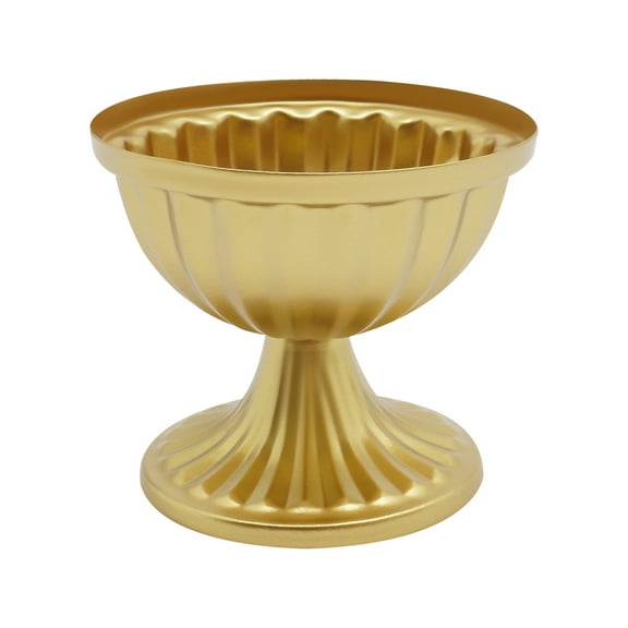 ChicHomey Set of 10 Bright Golden Iron Flower Vases, Trumpet Design, Perfect for Wedding, Party, and Event Table Decorations