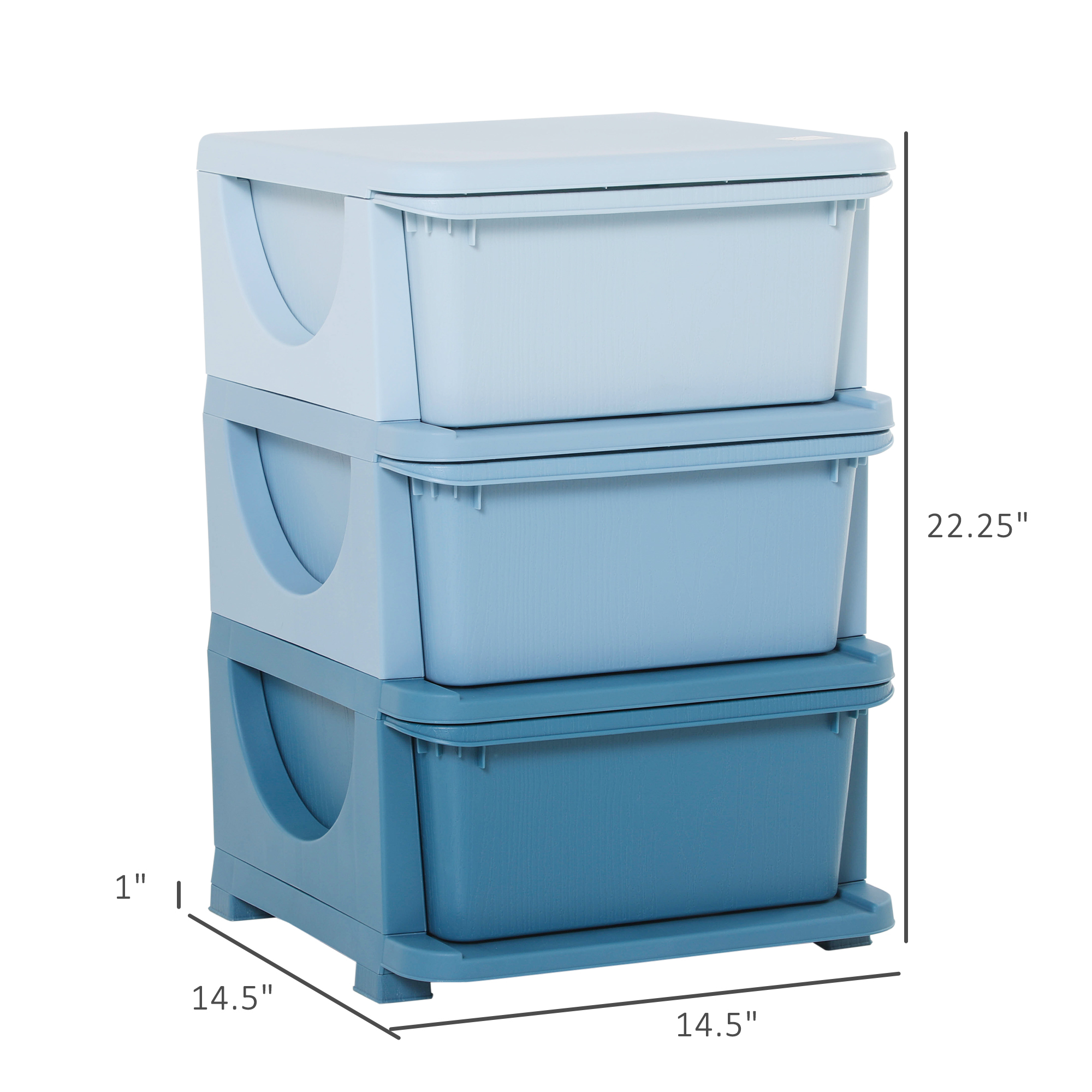 3 Tier Storage Dresser Tower with Drawers Chest Toy Organizer for Bedroom Nursery Kindergarten Living Room for Boys Girls Toddlers