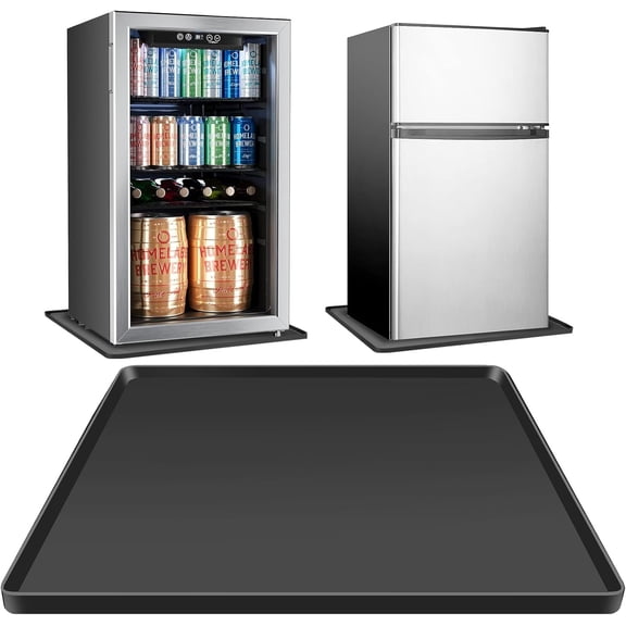 Mini Fridge Silicone Mat with Raised Edges, 24''x24''x0.5'', Prevent Water Leakage and Floor Damage from Elecrical Equipment such as Washing Machines, Dryer, Mini Fridge, Wine Cabinet.
