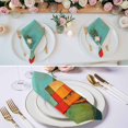 thumbnail image 2 of Teal Orange Geometric Cloth Napkins, Contemporary Oil Painting Art Washable and Reusable Dinner Napkins Set of 6, Table Napkin for Kitchen Party Birthday Wedding Hotel Housewarming 20"x20", 2 of 8