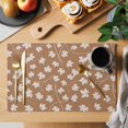 thumbnail image 2 of Maple Leaf Placemats Set of 8, Retro Fall Dark Beige Autumn Leaves Placemats for Dining Table, Place Mats for Kitchen Tabletop, Waterproof Wipeable Dining Table Mats Set, 2 of 9