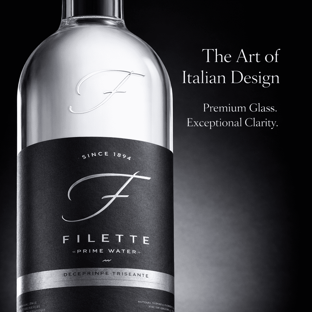 Filette Prime Sparkling Natural Mineral Water, No Allergens, 25 fl oz (750 ml), Italian Carbonated Water, Glass Bottles (pack of 6)