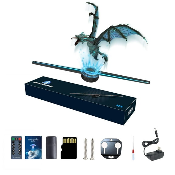 3D Hologram Fan,16.9 Inch 3D Hologram Projector Advertising Display with 1.2 Inches Thick, Hologram Fan for Business Store Signs,Bar,Casino,Party,halloween