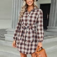 thumbnail image 1 of Vestido a cuadros para mujer vestido de manga larga cómodo y transpirable encantador para mujer para oficina para citas ANGGREK Otros, 1 of 6