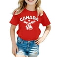 thumbnail image 4 of MEZZALL T-Shirt à Manches Courtes pour Filles, Col Rond, Été, Coupe Décontractée, Basique, Rouge, 6-7 Ans, 4 of 4