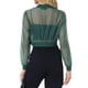 thumbnail image 3 of Chaqueta Bomber Crop INSPIRE CHIC para mujer, chaquetas ligeras de manga larga de malla transparente XL verde, 3 of 6