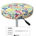 thumbnail image 4 of Kdxio Cartoon Flowers Print Stool Covers Round,Stretch Round Bar Stool Covers Washable Bar Stool Cushion Slipcover for 12-15 Inch Chair, 4 of 7