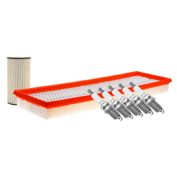 Kit De Bujías Iridio, Filtro De Aire Y Filtro Para Aceite Sintético 7 PIEZAS Afinación Sin Aceite Compatible con Golf 2010 A 2014 Volkswagen L5 2.5L