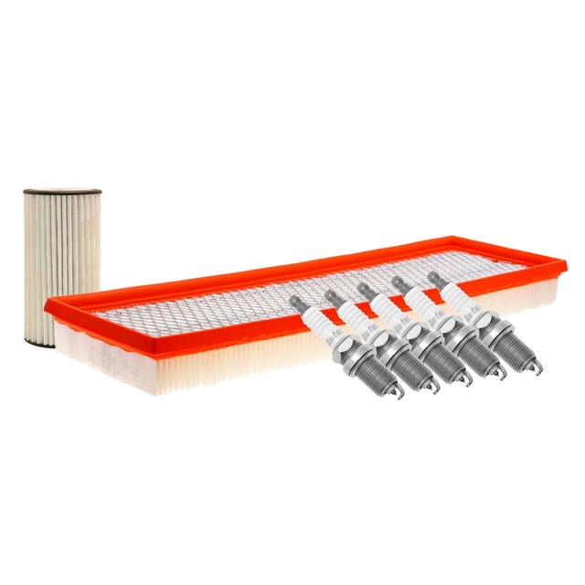 Kit De Bujías Iridio, Filtro De Aire Y Filtro Para Aceite Sintético 7 PIEZAS Afinación Sin Aceite Compatible con Golf 2010 A 2014 Volkswagen L5 2.5L