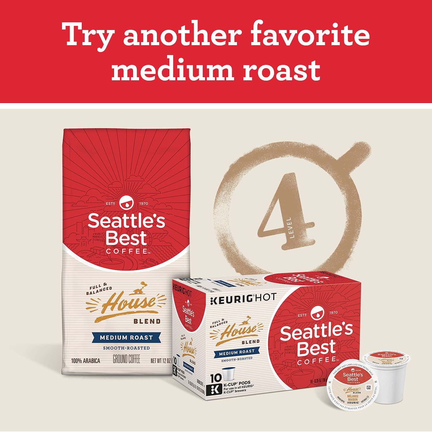 Seattle's Best Coffee Portside Blend Medium Roast Ground Coffee | 12 Ounce Bags (Pack of 3)