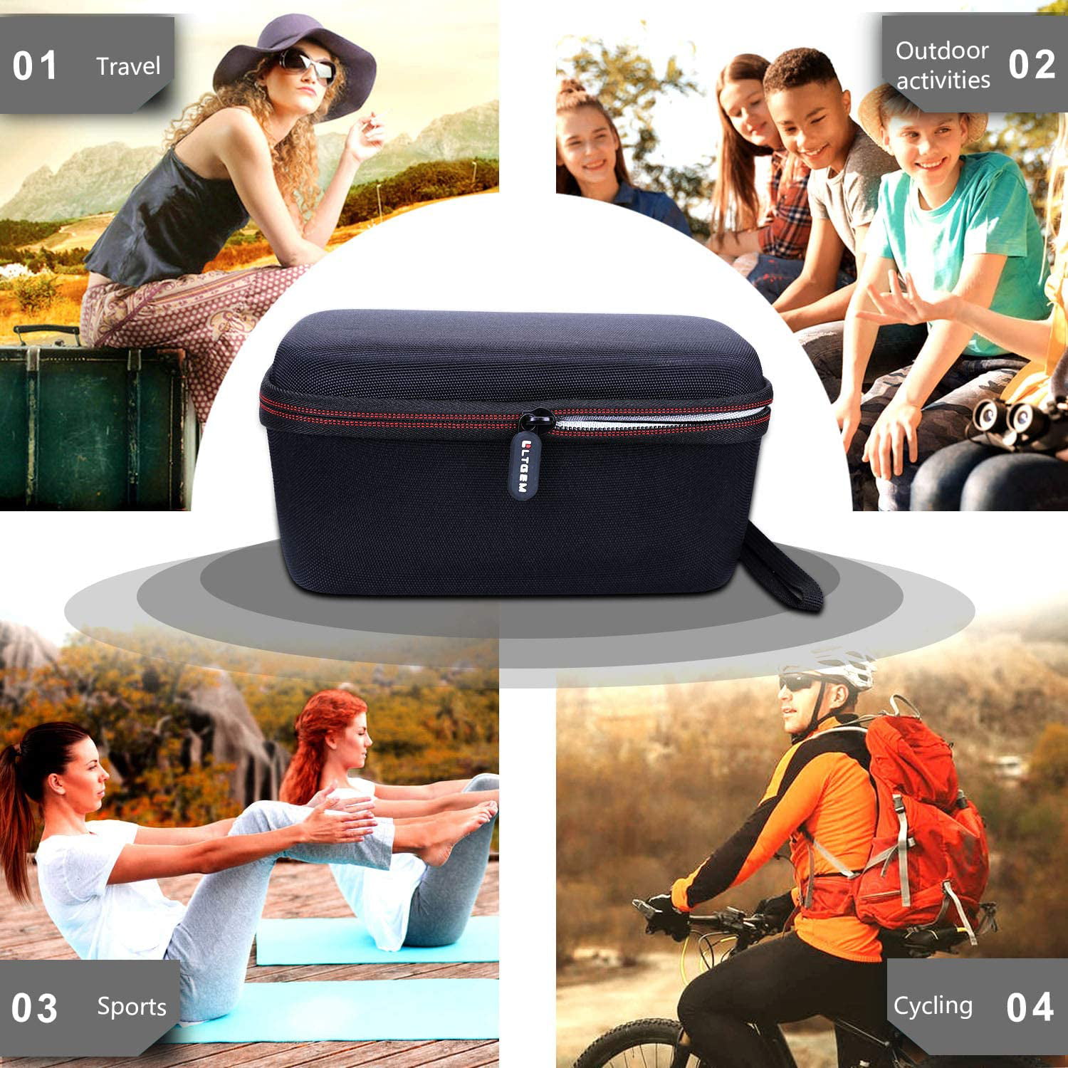 LTGEM EVA Hard Case for DOSS SoundBox Plus Portable Wireless Bluetooth Speaker Travel Protective Carrying Storage Bag 