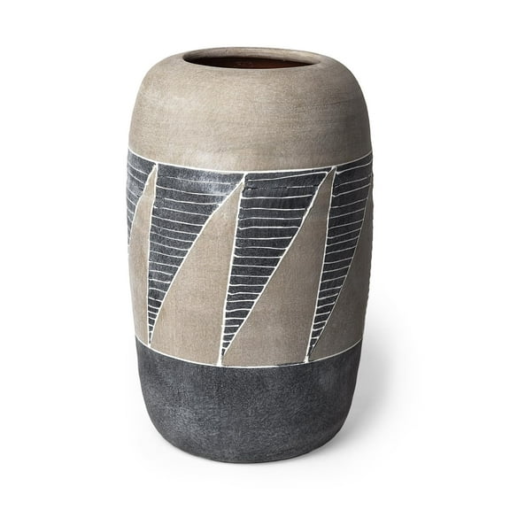 Mercana Cove Grey And Brown Ceramic Vase 68906