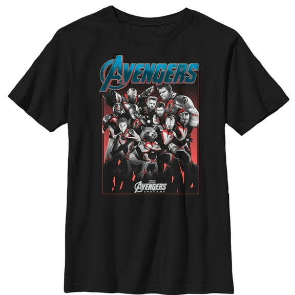 Boy's Marvel Avengers: Endgame Hero Collage  Graphic Tee Black Small